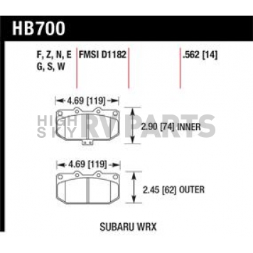 Hawk Performance Brake Pad - HB700F.562