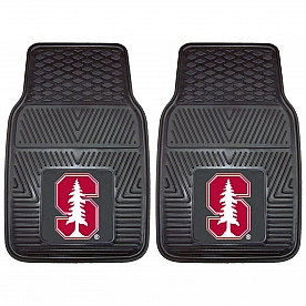 Fan Mat Floor Mat - Universal Fit Black Vinyl Set of 2 - 12656