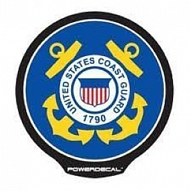 POWERDECAL Decal - United States Coast Guard Logo Black Plastic 4-1/2 Inch - MILPWR005