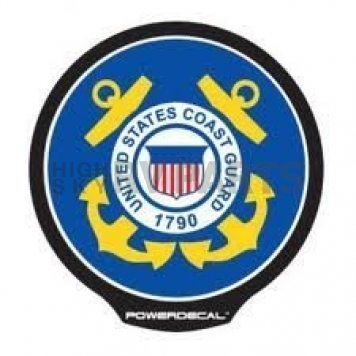 POWERDECAL Decal - United States Coast Guard Logo Black Plastic 4-1/2 Inch - MILPWR005