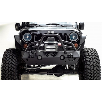Fab Fours Bumper Stubby Series 1-Piece Design Steel Black - JK07-B1952-1