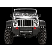 Fab Fours Bumper Vengeance 1-Piece Design Steel Black - JK07-D1851-1