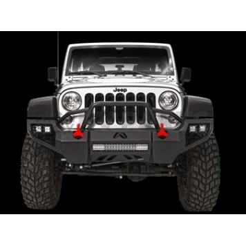 Fab Fours Bumper Vengeance 1-Piece Design Steel Black - JK07-D1852-1