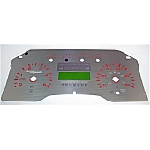 US Speedo Gauge Face Overlay - Silver Daytime Color/ Red Letter Color - SSF19R