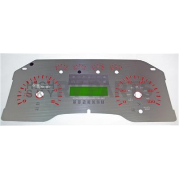 US Speedo Gauge Face Overlay - Silver Daytime Color/ Red Letter Color - SSF19R