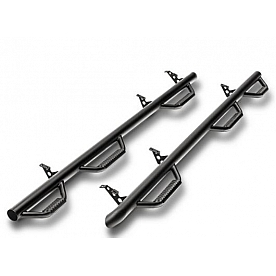 N-Fab Nerf Bar - Truck Wheel to Wheel Black Textured Powder Coated Steel Round - C19105CC-6-TX