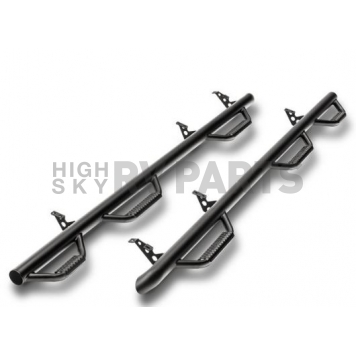 N-Fab Nerf Bar - Truck Wheel to Wheel Black Textured Powder Coated Steel Round - C19105CC-6-TX