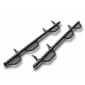 N-Fab Nerf Bar - Truck Wheel to Wheel Black Matte Textured Powder Coated Steel Round - D20112MC-6-TX