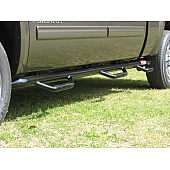 N-Fab Nerf Bar - Truck Wheel to Wheel Black Gloss Powder Coated Steel Round - C07100CC-6