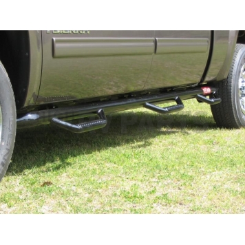 N-Fab Nerf Bar - Truck Wheel to Wheel Black Gloss Powder Coated Steel Round - C07100CC-6