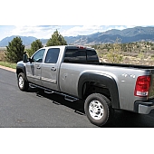 N-Fab Nerf Bar - Truck Wheel to Wheel Black Gloss Powder Coated Steel Round - C07115CC-6