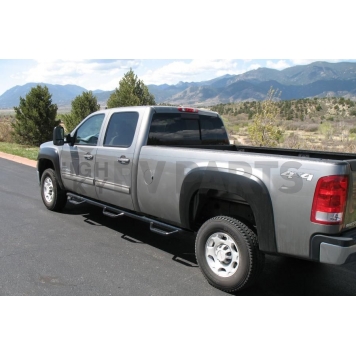 N-Fab Nerf Bar - Truck Wheel to Wheel Black Gloss Powder Coated Steel Round - C07115CC-6