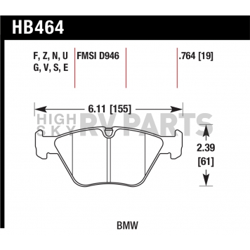 Hawk Performance Brake Pad - HB464F.764-1
