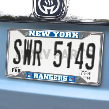 Fan Mat License Plate Frame - NHL New York Rangers Logo Metal - 17170-1