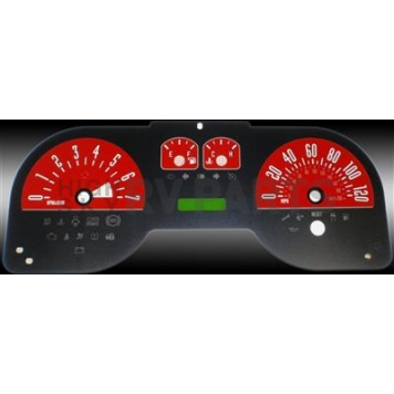 US Speedo Gauge Face Overlay - Red Daytime Color/ White Letter Color - MUS0645