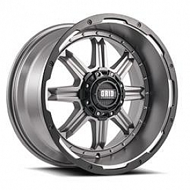 Grid Wheel GD10 - 17 x 9 Anthracite Gray With Black Lip - GD1017090870A1525