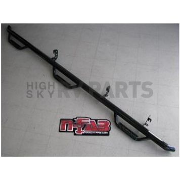 N-Fab Nerf Bar - Truck Wheel to Wheel Black Matte Textured Powder Coated Steel Round - C15104CC-6-TX
