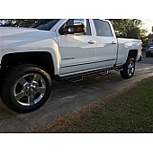 N-Fab Nerf Bar - Truck Wheel to Wheel Black Gloss Textured Powder Coated Steel Round - C17104CC-6