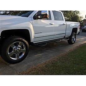 N-Fab Nerf Bar - Truck Wheel to Wheel Black Gloss Textured Powder Coated Steel Round - C17104CC-6