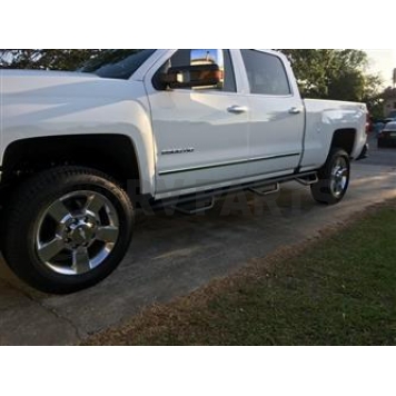 N-Fab Nerf Bar - Truck Wheel to Wheel Black Gloss Textured Powder Coated Steel Round - C17104CC-6