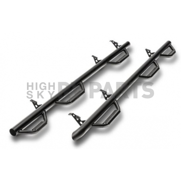 N-Fab Nerf Bar - Truck Wheel to Wheel Black Matte Textured Powder Coated Steel Round - C1996CC-6-TX