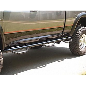 N-Fab Nerf Bar - Truck Wheel to Wheel Black Gloss Powder Coated Steel Round - D10103CC-6
