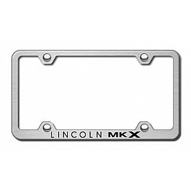 Automotive Gold License Plate Frame - Silver Stainless Steel - LFWMKXES