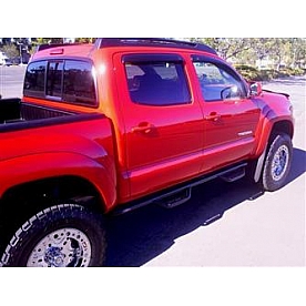 N-Fab Nerf Bar - Truck Wheel to Wheel Black Gloss Powder Coated Steel Round - T0678CC