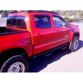 N-Fab Nerf Bar - Truck Wheel to Wheel Black Gloss Powder Coated Steel Round - T0678CC