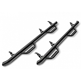 N-Fab Nerf Bar - Truck Wheel to Wheel Black Matte Textured Powder Coated Steel Round - D97100XC-4-TX