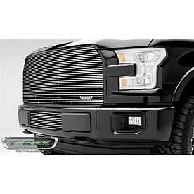T-Rex Truck Products Grille Insert - Horizontal Bar Rectangular Polished Aluminum - 20573
