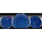 US Speedo Gauge Face Overlay - Blue Daytime Color/ White Letter Color - GP084