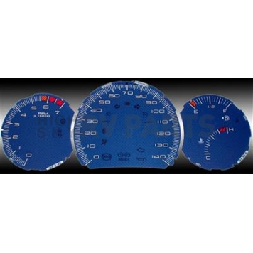 US Speedo Gauge Face Overlay - Blue Daytime Color/ White Letter Color - GP084