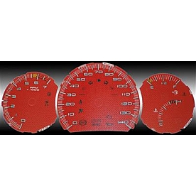 US Speedo Gauge Face Overlay - Red Daytime Color/ White Letter Color - GP085