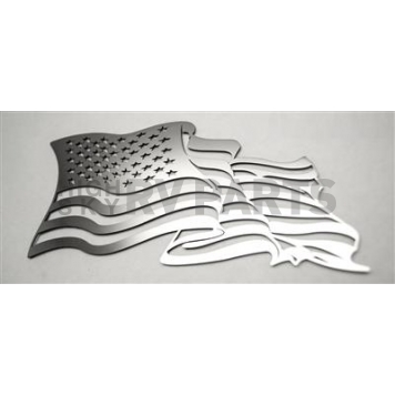 American Car Craft Emblem - Flowing American Flag  Stainless Steel - 142050