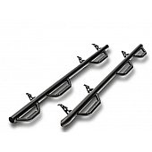 N-Fab Nerf Bar - Truck Wheel to Wheel Black Matte Textured Powder Coated Steel Round - F04105QC-6-TX