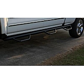 N-Fab Nerf Bar - Truck Wheel to Wheel Black Gloss Textured Powder Coated Steel Round - F17105CC-6