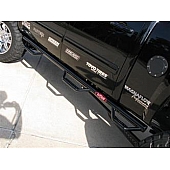 N-Fab Nerf Bar - Truck Wheel to Wheel Black Matte Textured Powder Coated Steel Round - F17105CC-6-TX
