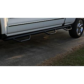 N-Fab Nerf Bar - Truck Wheel to Wheel Black Matte Textured Powder Coated Steel Round - F17124CC-6-TX