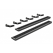 N-Fab Running Board Black Textured Powder Coated Aluminum Stationary - GFF19CC-TX
