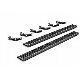 N-Fab Running Board Black Textured Powder Coated Aluminum Stationary - GFF19CC-TX