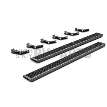 N-Fab Running Board Black Textured Powder Coated Aluminum Stationary - GFF19CC-TX