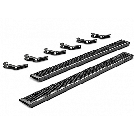 N-Fab Running Board Black Textured Powder Coated Aluminum Stationary - GFF19TV-TX