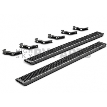 N-Fab Running Board Black Textured Powder Coated Aluminum Stationary - GFF19TV-TX