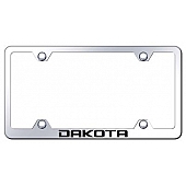 Automotive Gold License Plate Frame - Silver Stainless Steel - LFWDAKEC