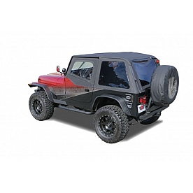 Rampage Soft Top - Black Diamond Fastback Top Sailcloth Fabric - 109435