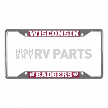 Fan Mat License Plate Frame - University Of Wisconsin Logo Metal - 14934