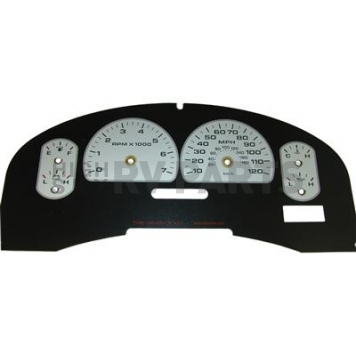 US Speedo Gauge Face Overlay - Silver Daytime Color/ Black Letter Color - XLT042
