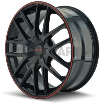 Touren Wheels TR60 - 20 x 8.5 Black With Red Ring - C000001977-1