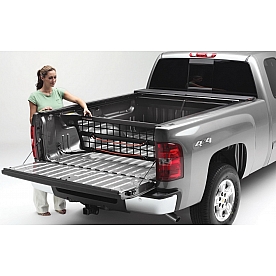 Roll-N-Lock Bed Cargo Divider Flip-Up Aluminum Black - CM220